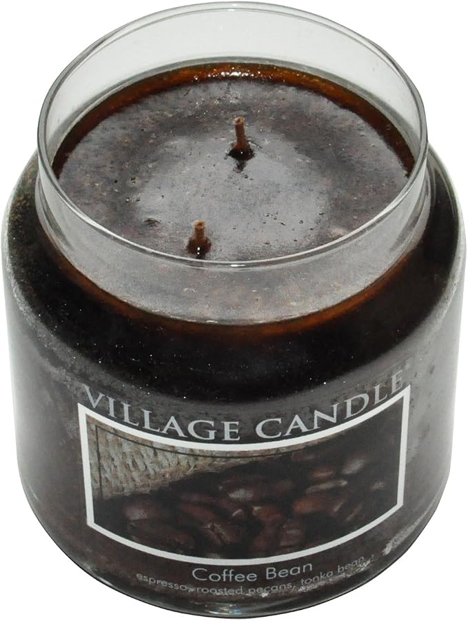 Village Candle Coffee Bean Glass Jar Scented Candle, Large, 21.25 oz, Brown (Pack of 6)