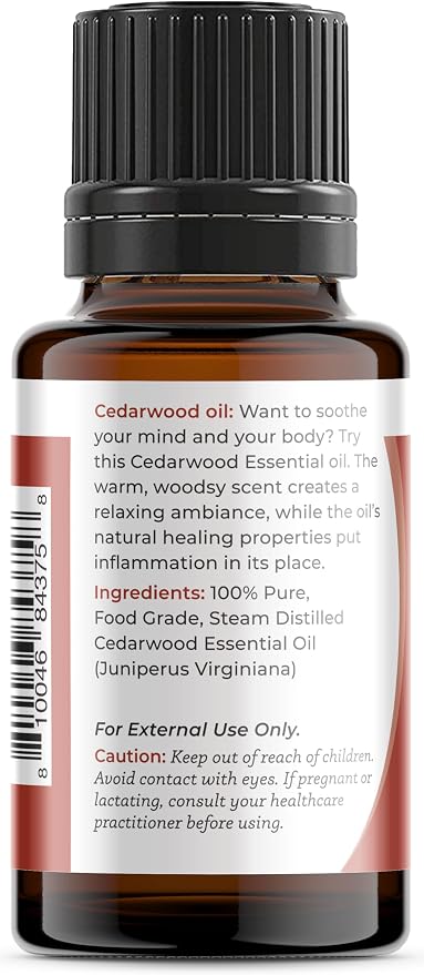Viva Doria Cedarwood Essential Oil, 100% Pure, Natural Cedarwood Essential Oil, Undiluted, for Aromatherapy | Therapeutic Grade, 15 mL (0.5 Fluid Ounce)