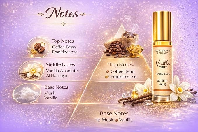 AL HASNAYN Vanilla vibes Fragrance Oil Roll-On Perfume 6ML 0.20 fl oz |Rollerball perfume |Alcohol free| Long Lasting | Gifts for men women|