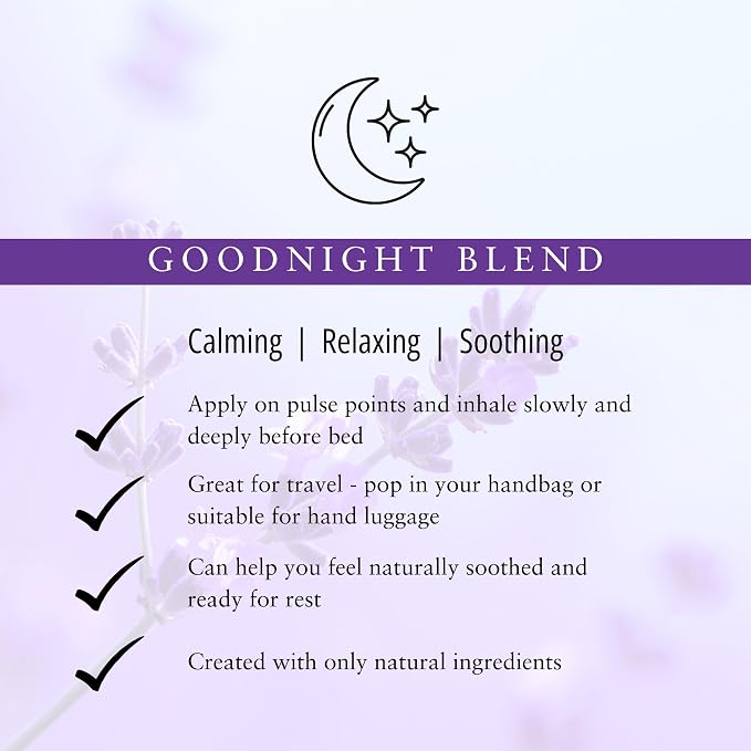 Absolute Aromas Goodnight Aroma-Roll Roller Ball - with 100% Pure Essential Oils - A Calming Relaxing Blend of Chamomile, Lavender and Vetiver in Jojoba Oil