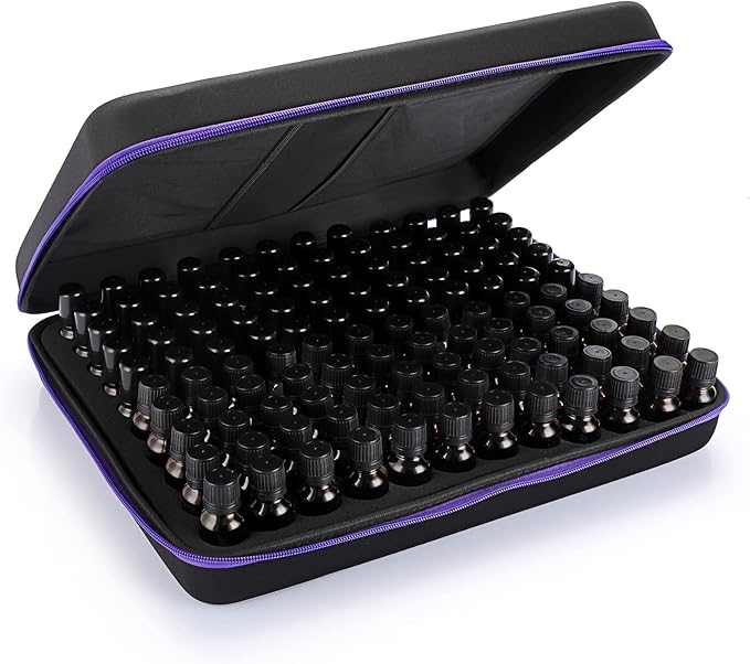 Hipiwe 120 Bottle EVA Essential Oil Storage Carrying Case Hard Shell Exterior Essential Oils Organizer Holder Traveling Bag with Foam Insert, Holds 5ml 10ml 15ml Essential Oils