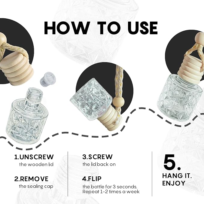 Natural Car Air Freshener Hanging 2 Pack-Sunny Citrus Scent Toxin-Free Essential Oil Car Diffuser without Methyl Carbitol&Hexylene Glycol
