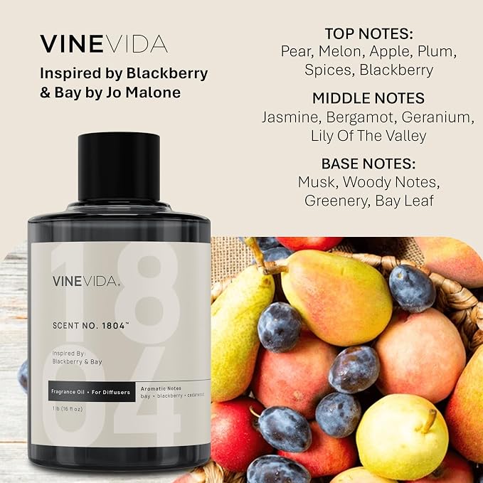 VINEVIDA [16 Oz] Inspired by: BlackBerry & Bay; Diffuser Oil Refill | Premium Scent Diffuser Oil for Home | Non-Toxic Fragrance