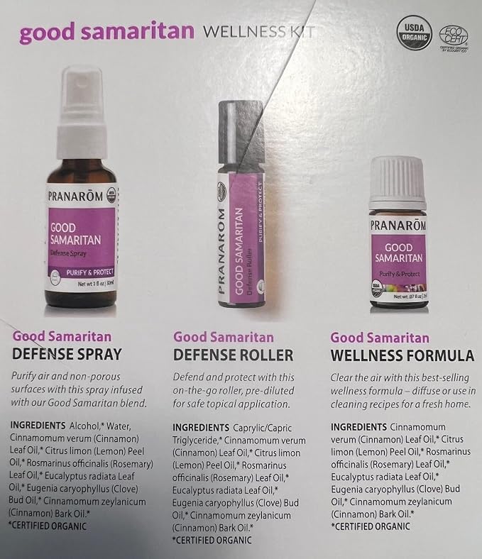 Pranarom - Good Samaritan Purify & Protect Essential Oil Blend Wellness Kit (3pk) - 100% Pure Essential Oil | USDA and ECOCERT Organic