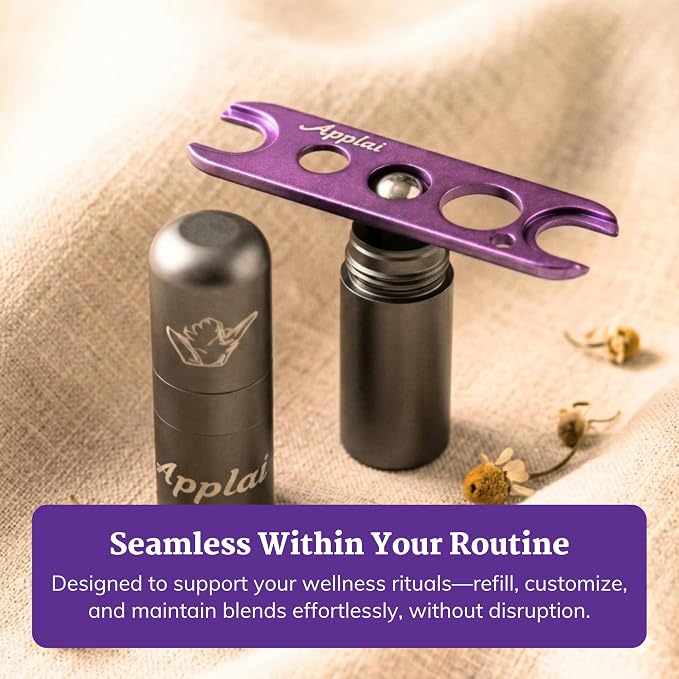 Applairelief - Roll-On Bottle Keys - Essential Oil Roller Ball Remover Tool - Precision Metal Cap Opener for Roller Bottles - Refillable Rollerball Aromatherapy Accessor - Lavender