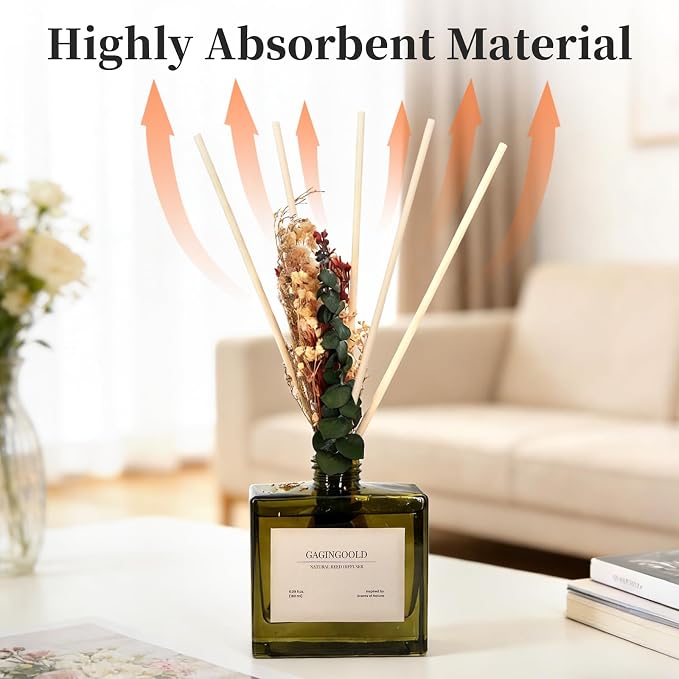 100 PCS Reed Diffuser Sticks, 11 Inch Fibre Diffuser Replacement Stick for Essential Oil Diffuser Refill, 4 mm Thick Aroma Diffuser Sticks for Home Office Bathroom Bedroom, White