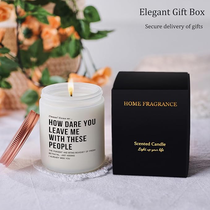 Unique Farewell Gifts for Women Coworkers & Bosses: Funny Employee Going Away Gifts - 'Goodbye, New Job' Good Luck Candle for Work Bestie
