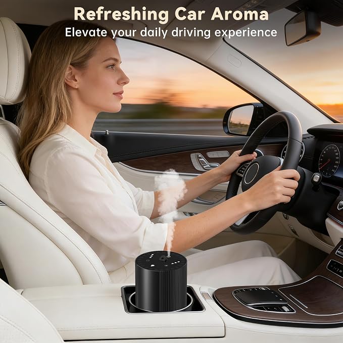 Car Diffuser, Waterless Essential Oil Diffuser, Rechargeable for Home Office, 30-50hrs Long Lasting ﻿