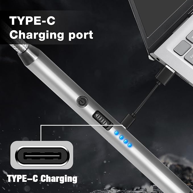 8 Pack Candle Lighter Electric Rechargeable Flameless Arc Lighters Flexible Neck USB Plasma Long Lighter for Candles BBQ Grill Camping Birthday Fireworks
