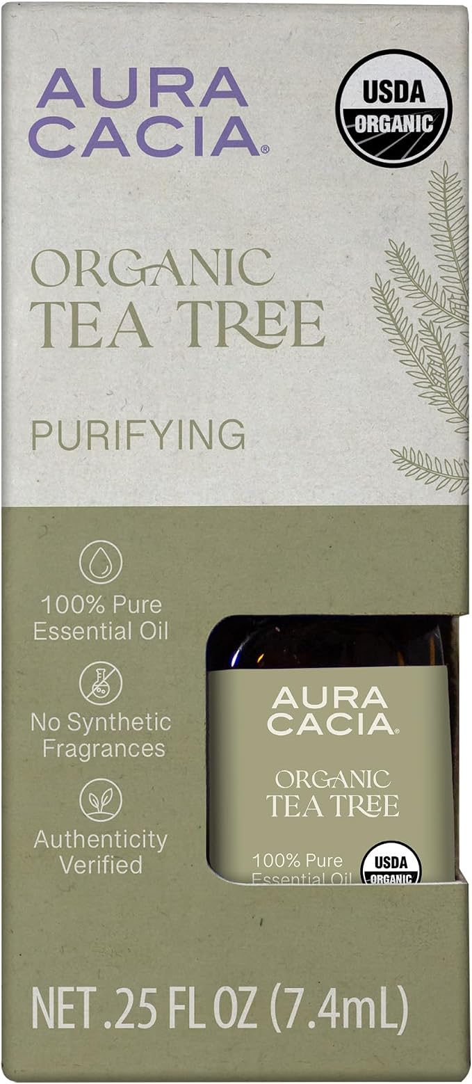 Aura Cacia Tea Tree, Boxed 0.25 fl. oz., Essential Oils | 0.25 Fl Oz (Pack of 1)