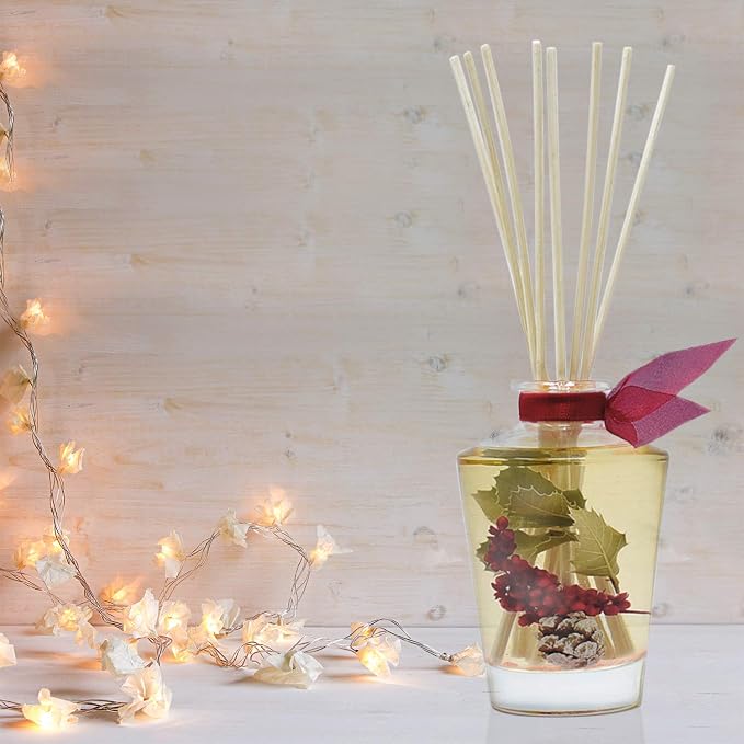 Reed Diffuser Set, Holiday Red Currant & Woods Scented Oil Diffuser with Sticks, Home Fragrance Accessories for Bathroom Shelf Decor, Aroma Diffusers for Home or Office Desk, USA Made