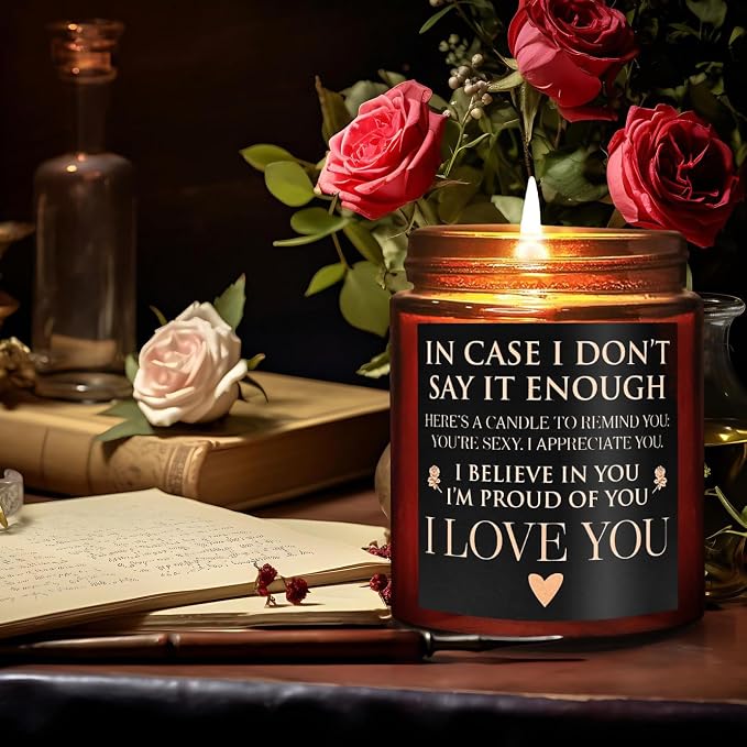 Anniversary Wedding Engagement Scented Soy Candles- Gift for Him Her Girlfriend Boyfriend - Birthday Gifts for Women Men - Mothers Day Love You Gift for Wife - Romantic Valentines for Husband