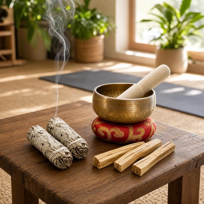 TOMOKO White Sage Smudge Product (Tibetan Singing Bowl), Healing, Purifying, Meditating, Incense & Cleansing!