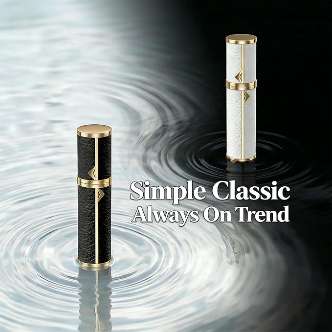 2PCS Perfume Travel Refillable Bottle, Luxury Leather Travel Perfume Atomizer 5ml, TSA Approved Leak-Proof Cologne Sprayer for Men Women, Portable Mini Perfume Bottle for Travel, Daily Use and Gift