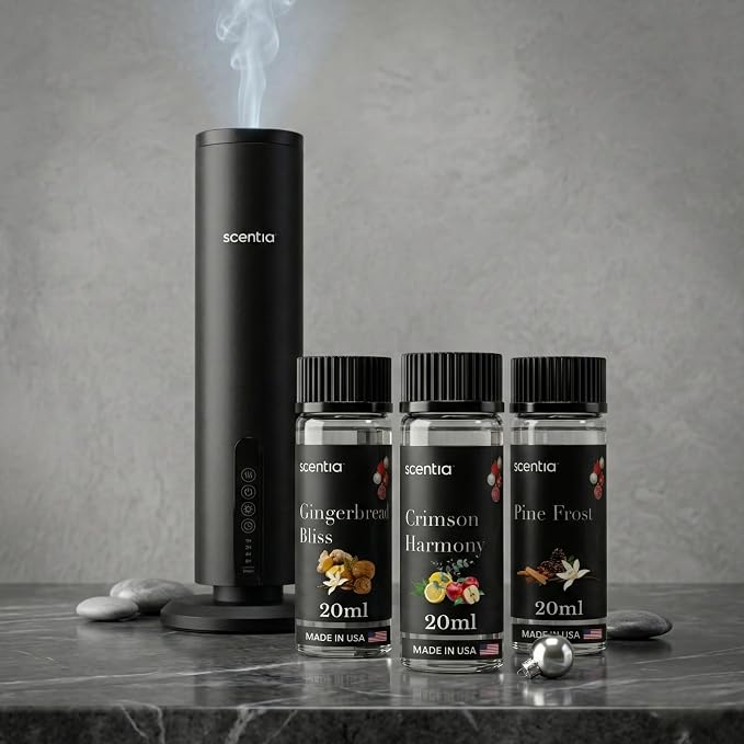 Scentia Cozy Pine Gingerbread Fragrance Oil Collection – Long Lasting Aromatherapy Diffuser Oil for Candles, Home & DIY Bakery Scents 3x20ml Discovery Set – (Perfect for Winter & Holiday)