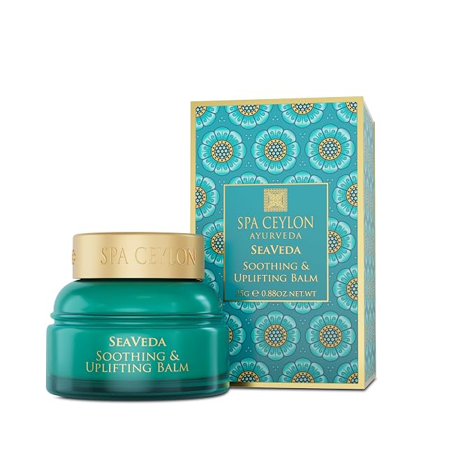 SPA CEYLON SeaVeda Soothing & Uplifting Balm – Citrus, Spearmint & Patchouli Essential Oil Balm, Natural, Vegetarian, Ayurveda, Silicone & Paraben Free, 25g