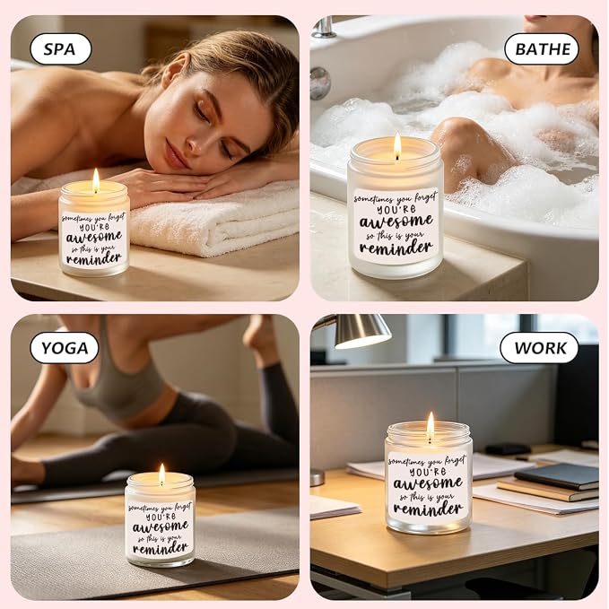 Inspirational Mothers Day Christmas Birthday Self Care Relaxation Spa Gifts for Women Sister Friend Her Wife Girlfriend Novelty Lavender Scented Soy Candle Gift
