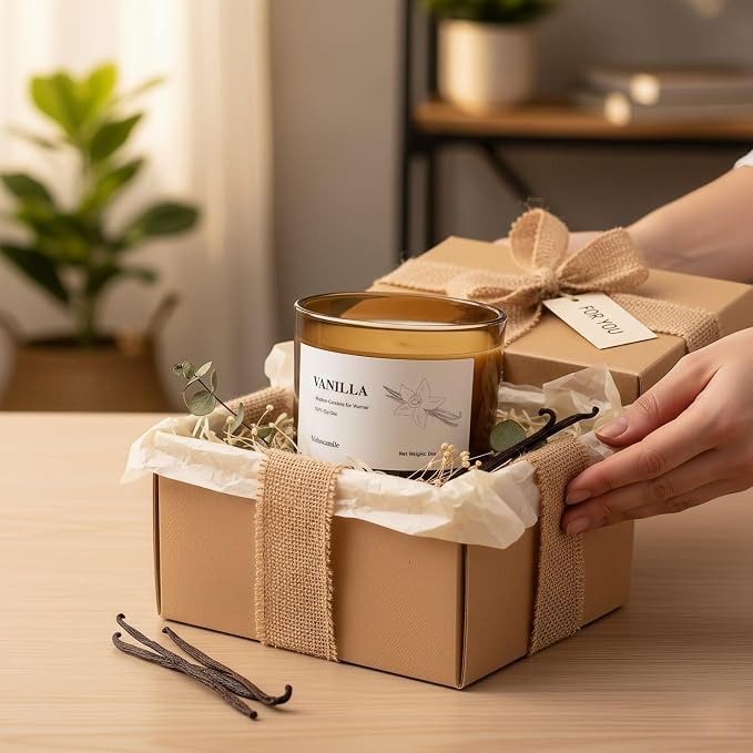 VOHO Vanilla Wickless Candles for Candle Warmer Lamp, 9oz Soy Candles with Stirring Spoon & Lid, Vanilla Candle for Anniversary House Warming Gifts, Wickless Scented Candles for Candle Lamp Warmer