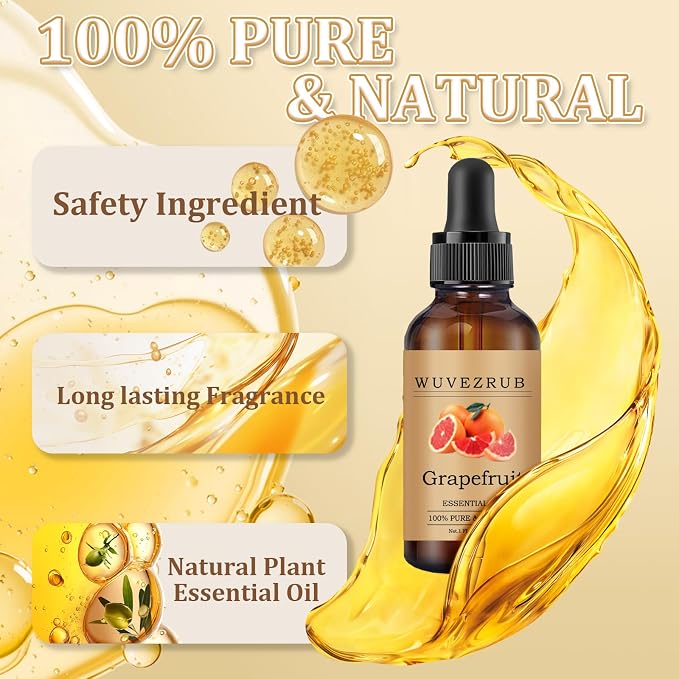 Grapefruit Essential Oil 30ML - 100% Pure and Natural Oils for Aromatherapy Diffuser - 1 Fl Oz/Grapefruit