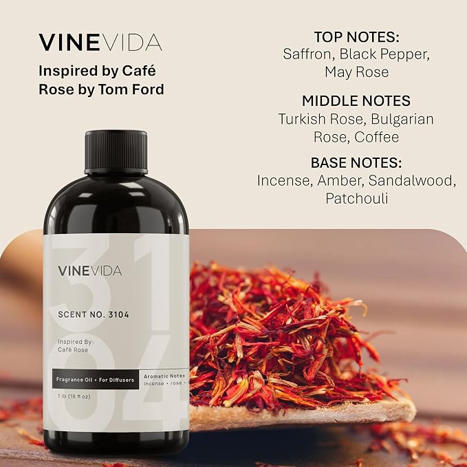 VINEVIDA [16 Oz] Inspired by: Café Rose; Diffuser Oil Refill | Premium Scent Diffuser Oil for Home | Non-Toxic Fragrance