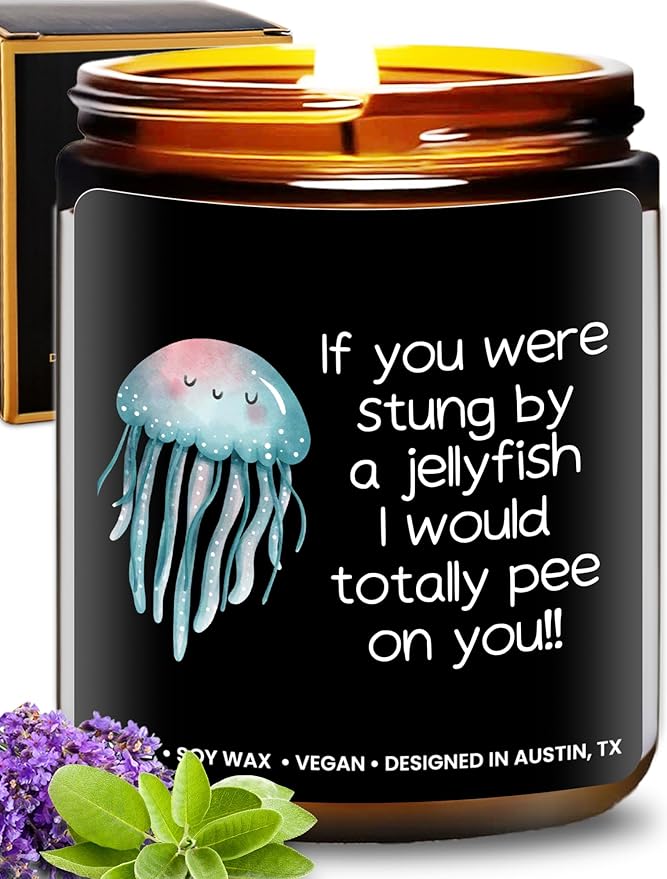Funny Friendship Candle, If You were Stung by a Jellyfish, Funny Gifts for Friends Adult Humor, Best Friends Gifts for Friend Women Unique, Birthday, Christmas, Gift-Ready