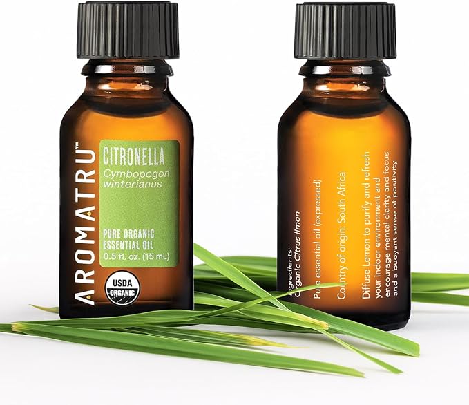AromaTru Arise Essential Oil Kit – Grapefruit, Lime, Citronella, and Spearmint – Organic & Wildcrafted – ISO Certified – No Synthetic Fillers – Ethically Sourced