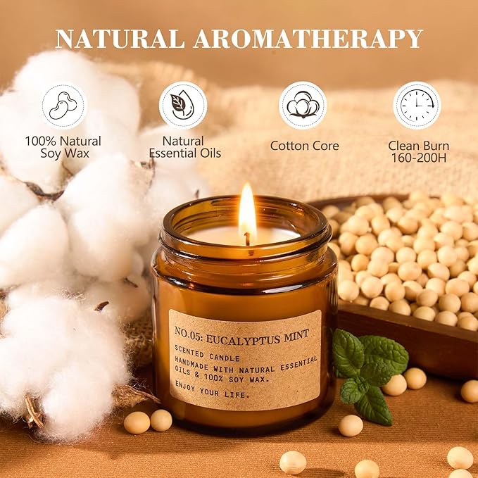 8 Pack Scented Candles for Home,Long Lasting Soy Wax Candle Gift Set, Aromatherapy Candle Gifts for Womens Birthday Anniversary Present