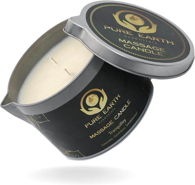 Tranquility Massage Candle - Skin Moisturizing Massage Oil Candles - 6 oz.
