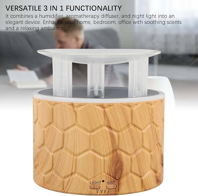 Auto Shut Off Essential Oil Diffuser,3in1 400ml Diffuser Set with Timer 2H 4H 8H for Office Home Bedroom Living Large Room (US Plug 100-240V)