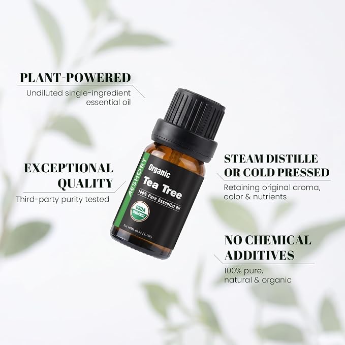 Organic Essential Oils Gift Set, Top 10x10ML-100% Pure Natural Aromatherapy for Diffusers, Humidifiers, Candle Making, Peppermint, Tea Tree, Lavender, Frankincense, Lemongrass, Eucalyptus & More