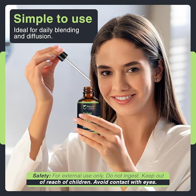 Brahmi Carrier Oil for Diffusers, Dry Skin, Hair | Natural Aroma Oil for Home Fragrance, DIY Beauty Blends & DIY Candle Making, Long Lasting Scent for Office, Bedroom Scent 4 Fl Oz (120 mL)