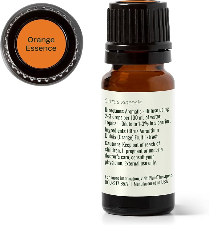 Plant Therapy Orange Essence Oil, 10 mL (1/3 oz), 100% Pure and Undiluted, Great for Diffusers and Aromatherapy