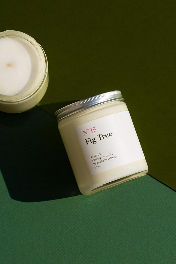 | Scented Luxury Soy Wax Candle | Handcrafted in USA | N15 Fig Tree | Long Lasting Burning for Stress Relief 7.5 oz