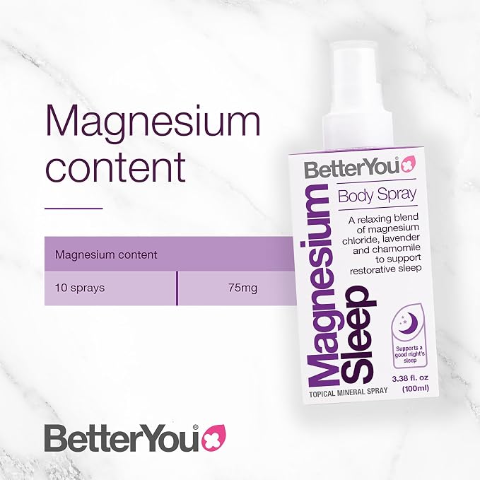 BetterYou Adult Sleep Bundle - Magnesium Bath Salt, Body Lotion, and Essential Oils Spray - Soothe Tired Muscles - Lavender and Chamomile Blend - 3 pc