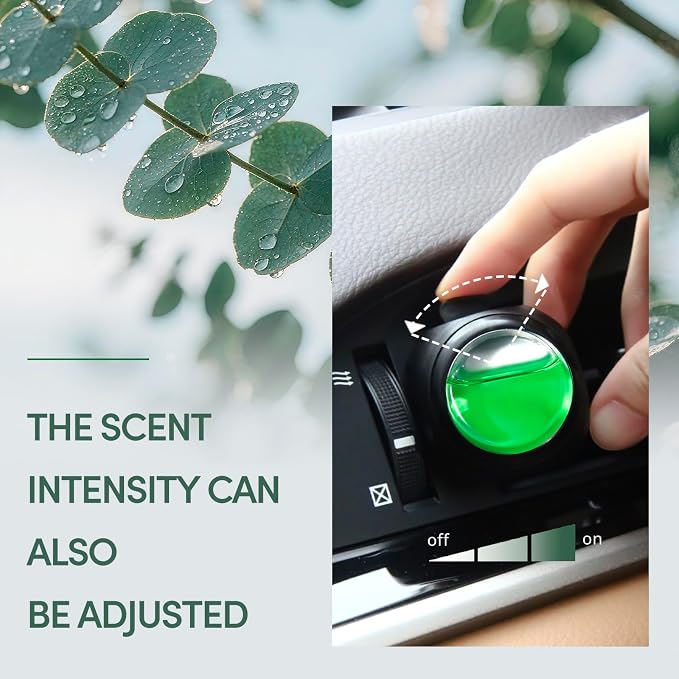 Car Air Freshener Vent Clips, 8 Pack, Provides Long-Lasting Scent, Up to 240 Days, Odor Eliminator (Eucalyptus)