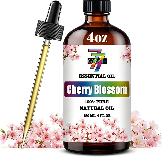 Cherry Blossom Essential Oil, Cherry Blossom Oil, for Diffuser, DIY Candles, Soap, Humidifier, Bedroom, Gift, Essential Oils, GV77ZF Cherry Blossom Fragrance Oil - 4 fl oz (120 ml)