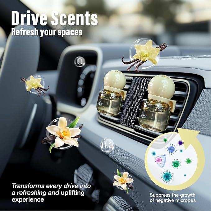 Carori Cute Car Air Freshener 2 Pack, Lightbulb-Shaped Car Fresheners, Automotive Vent Clip, Long Lasting Scent, Essential Oils, Cute Car Accessories for Women, Vanilla Scent