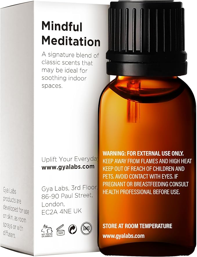 Gya Labs Mindful Meditation Essential Oil Blend - 100% Pure Natural Undiluted Meditation Essential Oil - Grounding & Relaxing (0.34 Fl Oz)