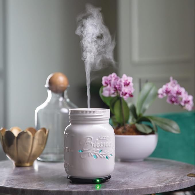 Airome Mason Jar Medium Essential Oil Diffuser|100 mL Humidifying Ultrasonic Aromatherapy Diffuser 8 Colorful LED Lights, Intermittent & Continual Mist, Auto Shut-Off