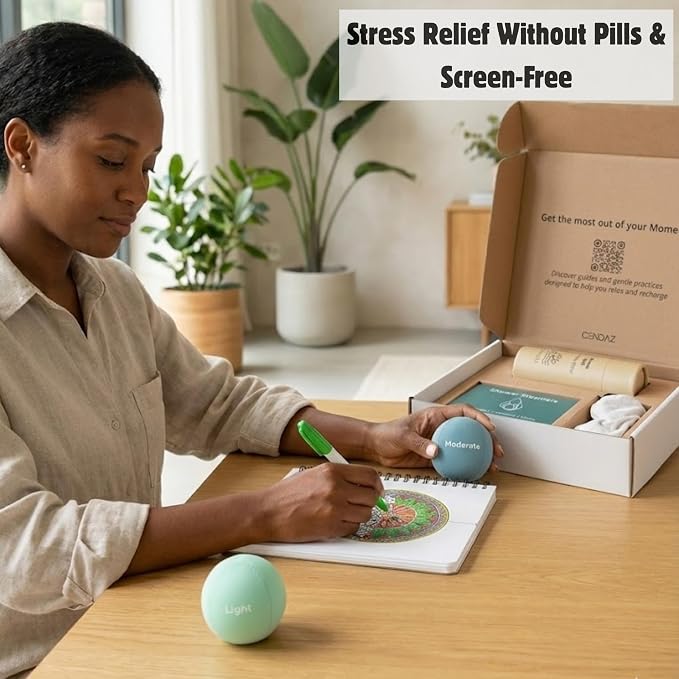 Stress Relief Gifts with Heated Eye Mask, Stress Balls for Adults, Shower Steamers & Adult Coloring Book for sinus relief – Self Care Relaxation Kit, Anxiety Relief Items