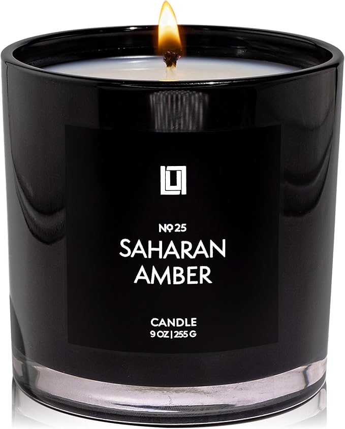 Lulu Candles | Sahara Amber Scented Soy Candle | Warm Amber & Vanilla Fragrance | Luxury Jar Candle | Highly Scented Long Lasting Candle | Home Fragrance Gift (9 Oz.)