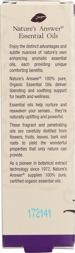 Nature's Answer 100% Pure Organic Essential Oil Blend, 0.5-Ounce, Vanilla/Cinnamon