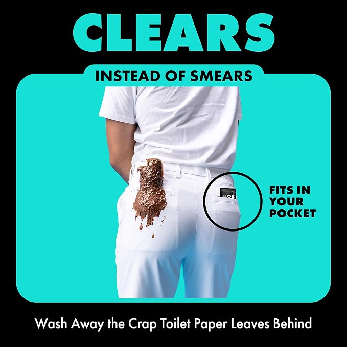 DUDE Wipes On-The-Go Mint Chill Travel Wipes-Extra-Large Adult Flushable Wipes - Infused with Tea Tree Oil, Vitamin E, and Aloe - Septic and Sewer Safe,30 Count (Pack of 4)