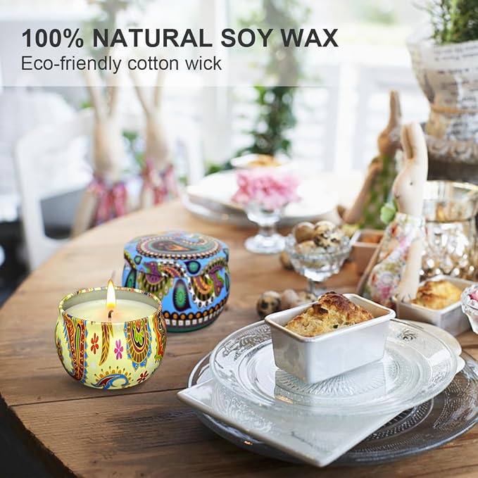 Aromatherapy Candles, Scented Candles, 4.4 OZ Candles Stress Relief for Home & Bedroom Gift for Women/Men Natural Soy Wax, Burning Long Lasting