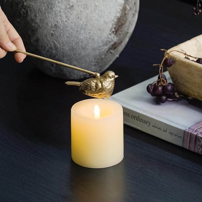 NIKKY HOME Candle Snuffer, Vintage Candle Extinguisher with Bird Decorative Metal Candle Snuffers with Long Handle Candles Accessory Candles Accessories Gift