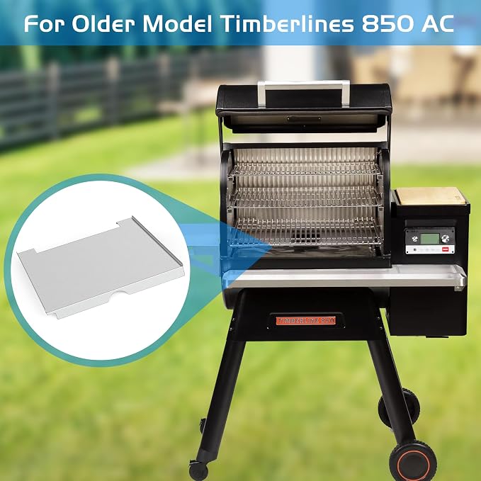 Drip Tray for Traeger Timberline 850 AC Heat Baffle Diffuser Plate Older Model Pellet Grill Flame Broiler Grease Drip Pan Replacement Parts KIT0215 BCA934 Smoker BBQ Accessory