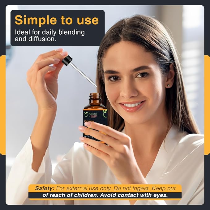 Essential Oil | Pure Aromatherapy Oil for Diffusers, Hair Growth, Skin, Scalp Care, Massage | Refreshing Hair Oil for Women & Men | Natural Essential Oil for Diffuser (Orange)