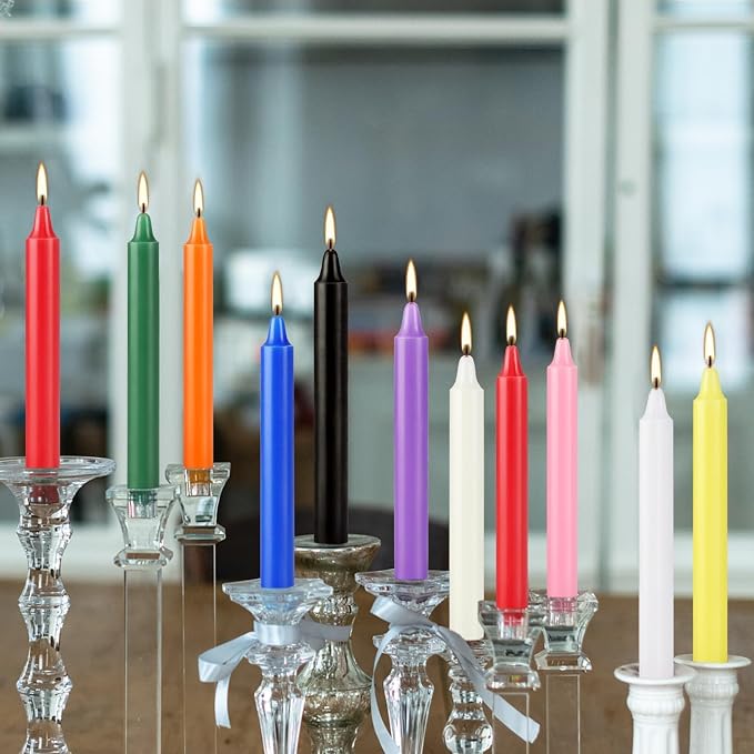 YOROXRG 40 Pack Spell Chime Candles-4 Inch Multi-Colored Taper Candles Sticks-for Home Decor Kitchen Decor Wedding Decoration-10 Colours