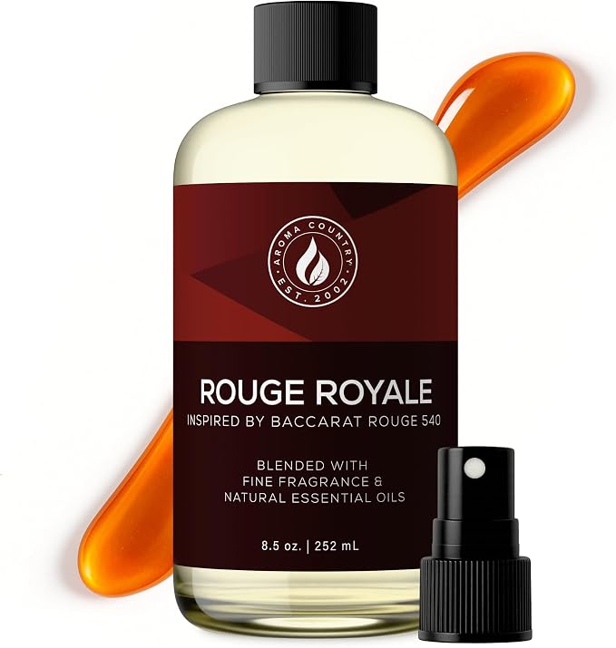 Aroma Country Rouge Royale Diffuser Oil - Luxury Essential Oils for Diffuser Refill & Air Freshener Room Spray, Long-Lasting, Natural Home Fragrance & Hotel Scent for Diffusers & Machines (8.5 Fl. oz)