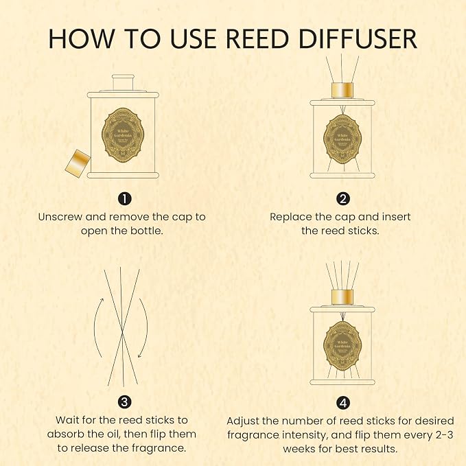 M&SENSE 8.4 oz Large Reed Diffuser for Home |Tobacco Teakwood Scent Home Oil Diffuser with Sticks | Bedroom Bathroom Living Room Decor